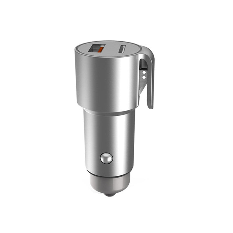 Dual Port Car Charger with Window Breaker and Seat Belt Cutter