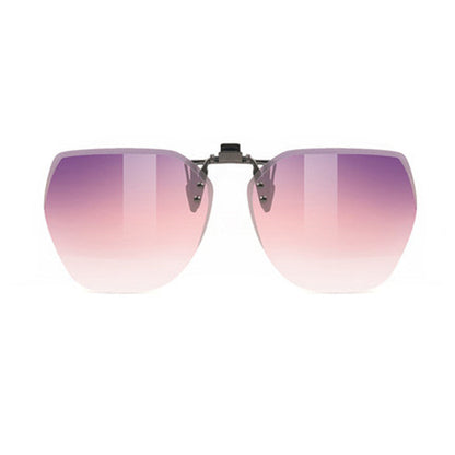 Clip-on Rimless Polarized Sunglasses, with Anti-glare and Flip-Up Design, for Outdoor/Driving