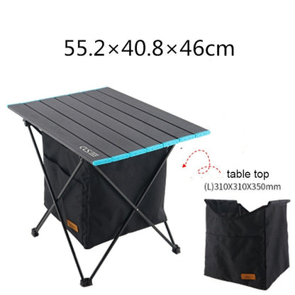 Portable Outdoor Folding Table with Large Storage Bag, Waterproof Design, Foldable Table Top, for Hiking, Picnic, Camping, Fishing and More