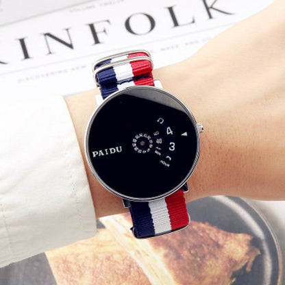 Fashion Minimalist Wrist Watch, with 43mm Round Dial and Stainless Steel/Leather/Cloth Band, for Men and Women