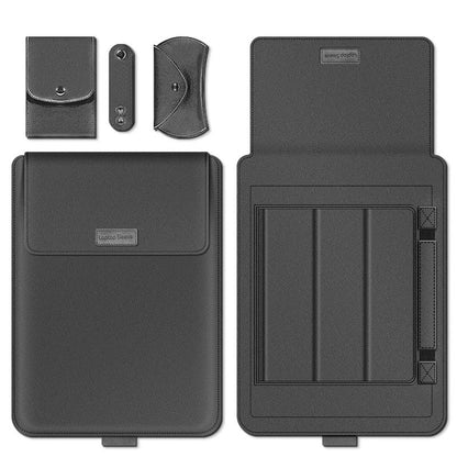 Laptop Sleeve Bag with Built-in Adjustable Stand, Mouse Bag and Power Adapter Bag, for 15.4" / 15.6" / 16.1"/ 17" Laptop