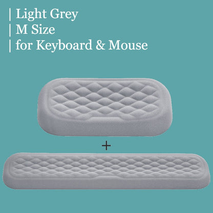 Keyboard & Mouse Wrist Rest, with Ergonomic Design, Breathable Memory Foam & Anti-slip Backing, for Home & Office