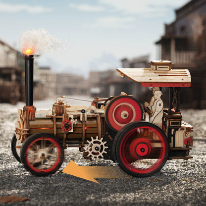 High-Difficulty Assembly Steam Locomotive Model