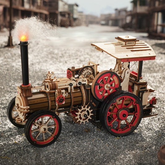High-Difficulty Assembly Steam Locomotive Model