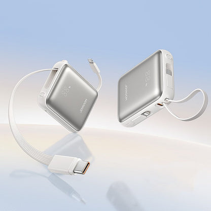 Compact & Ultra-Slim 10000mAh Power Bank With Built-In Cables For Fast Charging