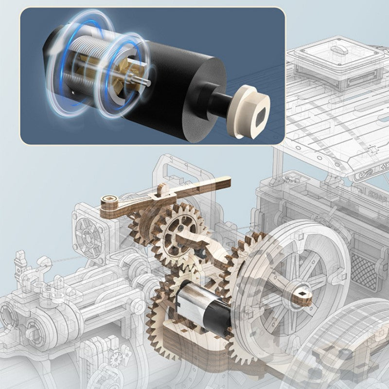 High-Difficulty Assembly Steam Locomotive Model