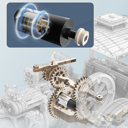 High-Difficulty Assembly Steam Locomotive Model