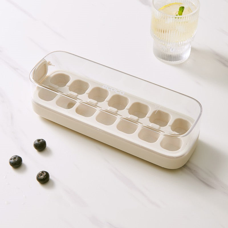 Press-Type Silicone Ice Cube Trays for Home Ice Storage and Making