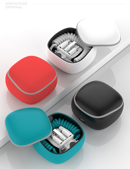 All-in-one spring cable power bank Type-c Android lightning storage box Emergency mini power bank