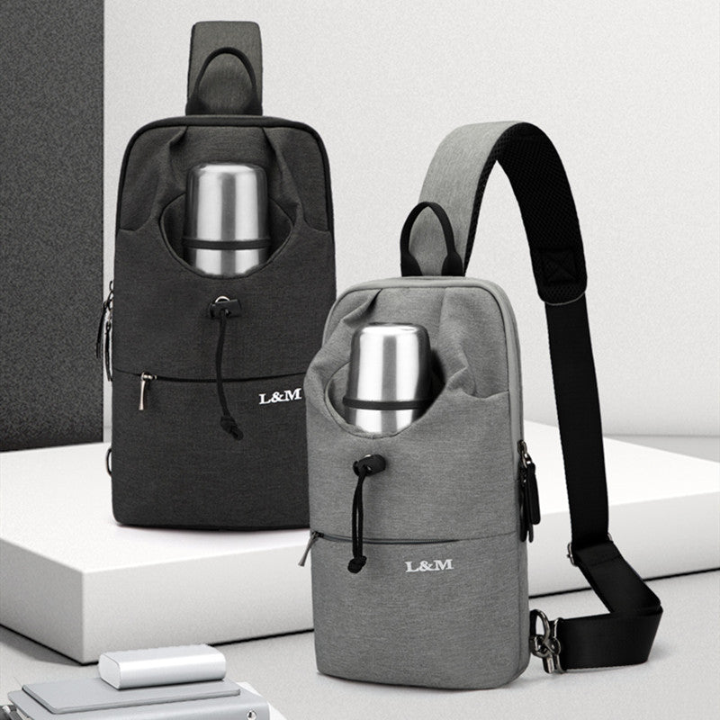Portable Waterproof Sling Bag with Cup Holder, for Travel, Biking, Gym & More