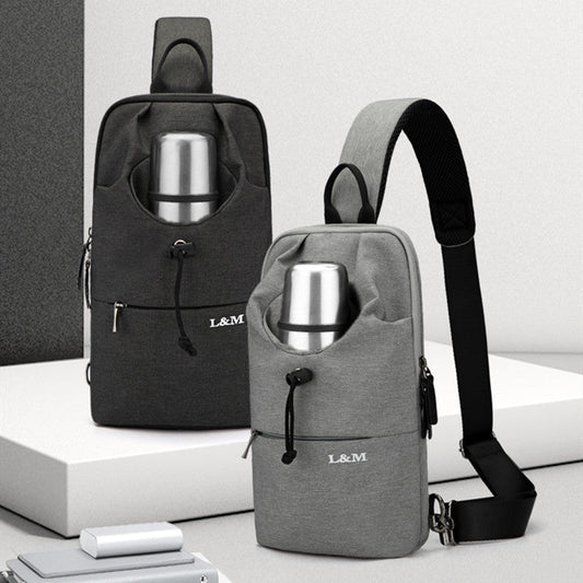 Portable Waterproof Sling Bag with Cup Holder, for Travel, Biking, Gym & More