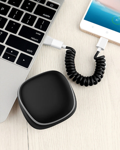 All-in-one spring cable power bank Type-c Android lightning storage box Emergency mini power bank