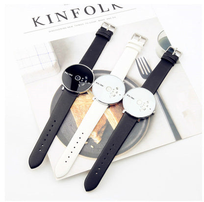 Fashion Minimalist Wrist Watch, with 43mm Round Dial and Stainless Steel/Leather/Cloth Band, for Men and Women
