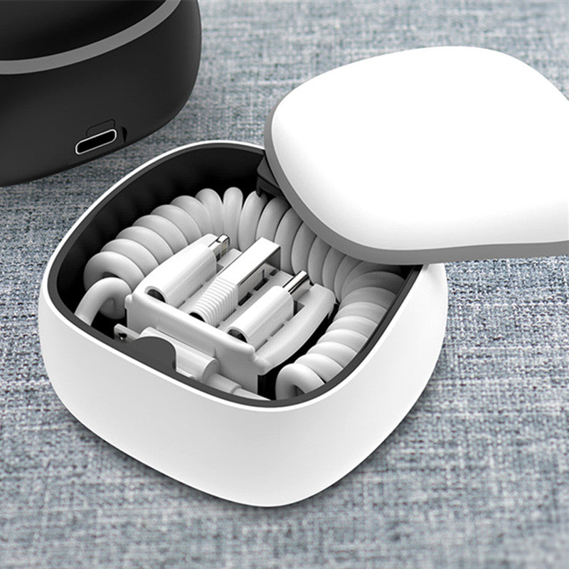 All-in-one spring cable power bank Type-c Android lightning storage box Emergency mini power bank
