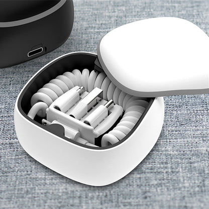 All-in-one spring cable power bank Type-c Android lightning storage box Emergency mini power bank