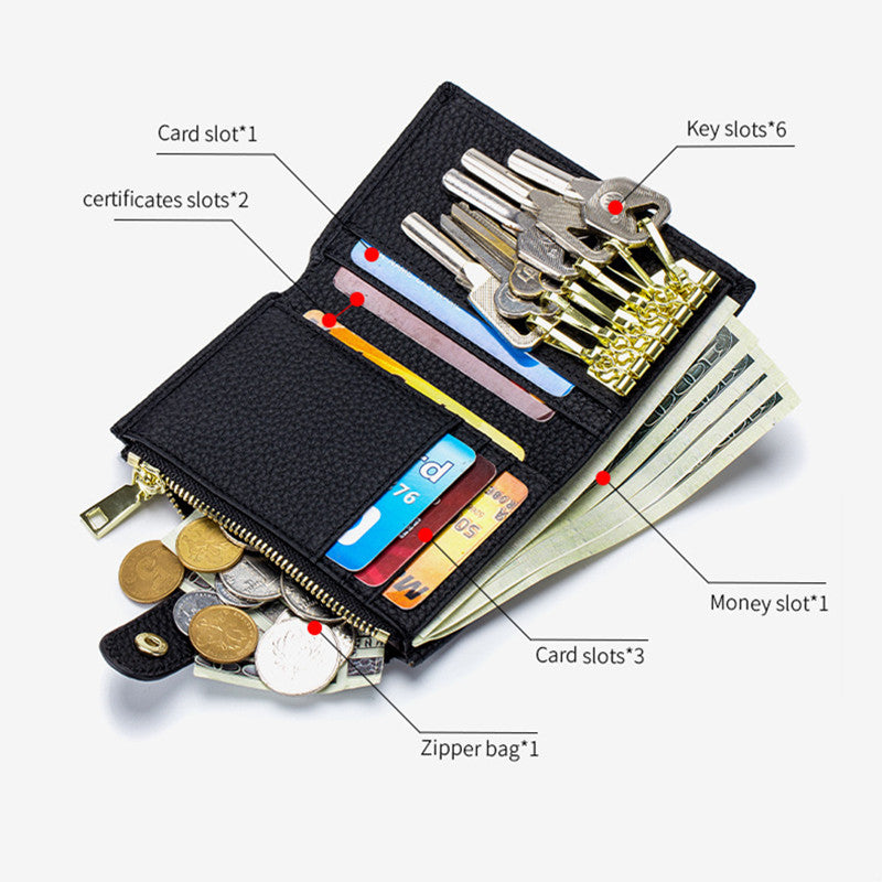 Leather Storage Multifunctional Key&Card Case