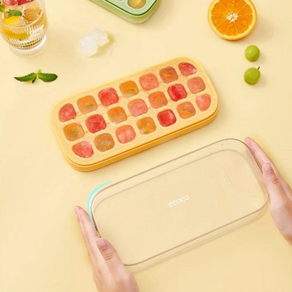Press-Type Silicone Ice Cube Trays for Home Ice Storage and Making