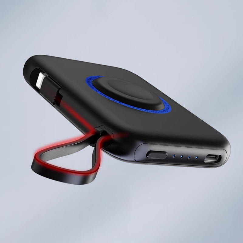 Portable Smartphone Watch 2-In-1 With Built-In Data Cable And Power Bank
