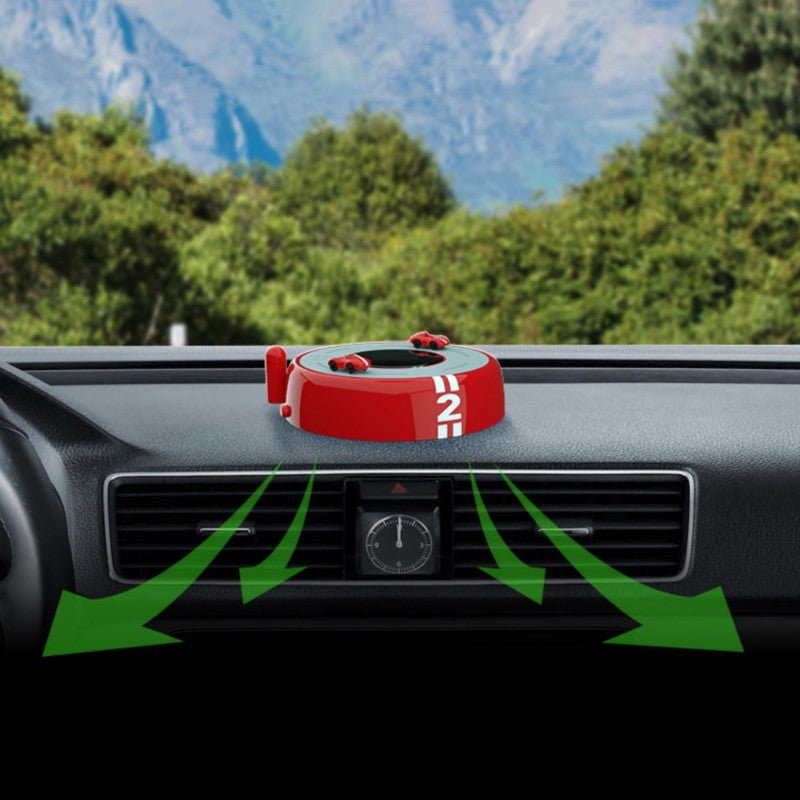 Solar-Powered Rotating Mini Car Aromatherapy Ornament