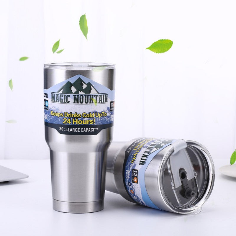 Large Capacity Stainless Steel Insulated Cup With High-Capacity Straw
