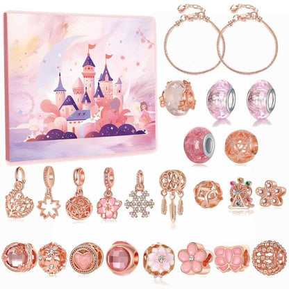 DIY Christmas Advent Calendar Charm Set | Pink Gold