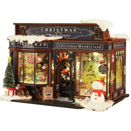 Christmas Gift Shop DIY Miniature House Kit