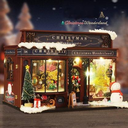 Christmas Gift Shop DIY Miniature House Kit