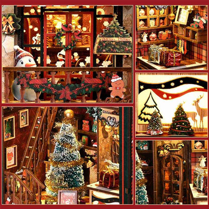 Christmas Shop DIY Wooden Book Nook Kit
