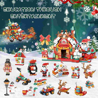 Christmas Sleigh Advent Calendar Building Blocks Set | 24 Days Countdown