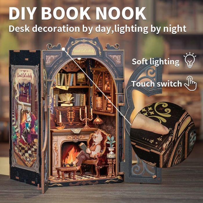 Count Cat's Study DIY Book Nook Kit | Mini Bookstore Series