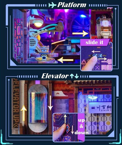 Cyberpunk City DIY Book Nook Kit