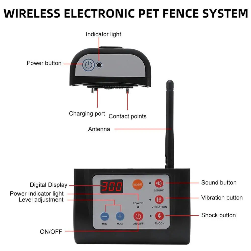 Invisible Wireless Dog Fence With Shock Collars