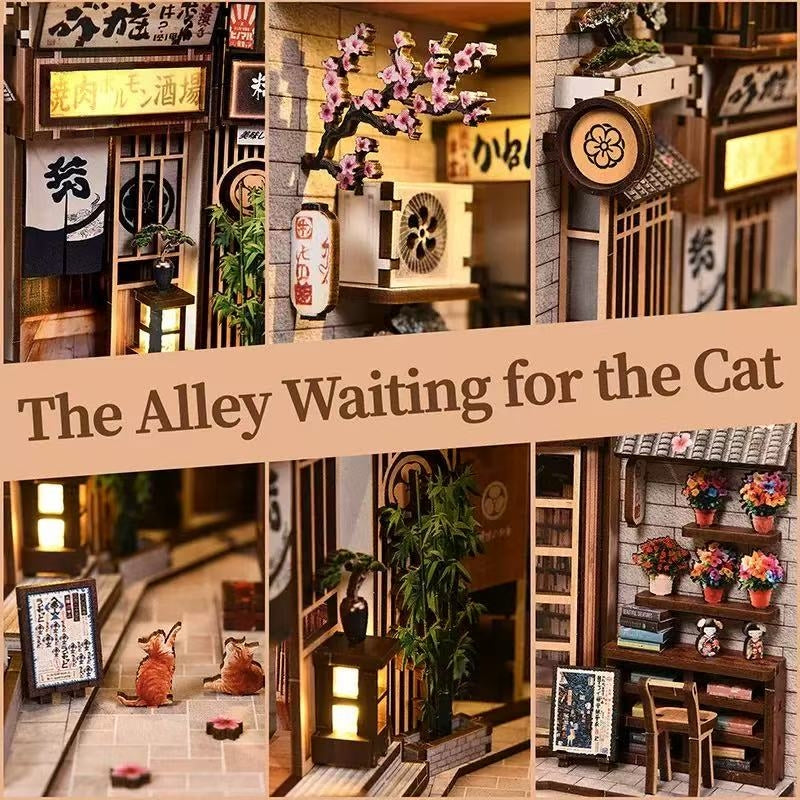 Japanese Alley Cat DIY Book Nook Kit