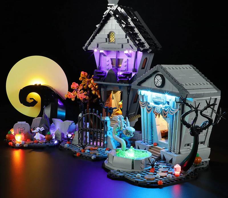 LEGO Nightmare Before Christmas LED Lamp – Decorative Light Kit with Battery Box for LEGO 21351 Jack Skellington Set