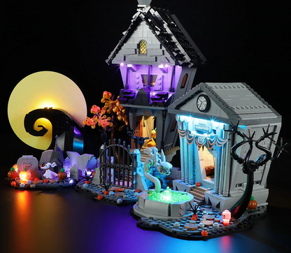 LEGO Nightmare Before Christmas LED Lamp – Decorative Light Kit with Battery Box for LEGO 21351 Jack Skellington Set