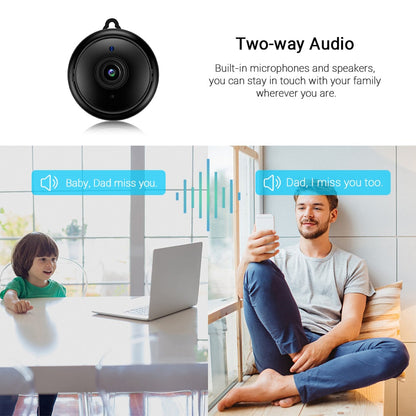Mini WIFI Camera With Smartphone App and Night Vision Two-way Audio Home Security Camera