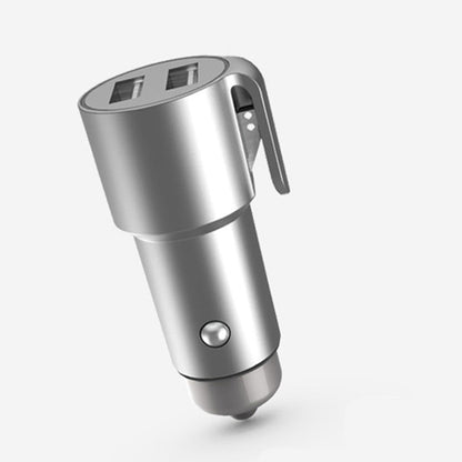 Dual Port Car Charger with Window Breaker and Seat Belt Cutter