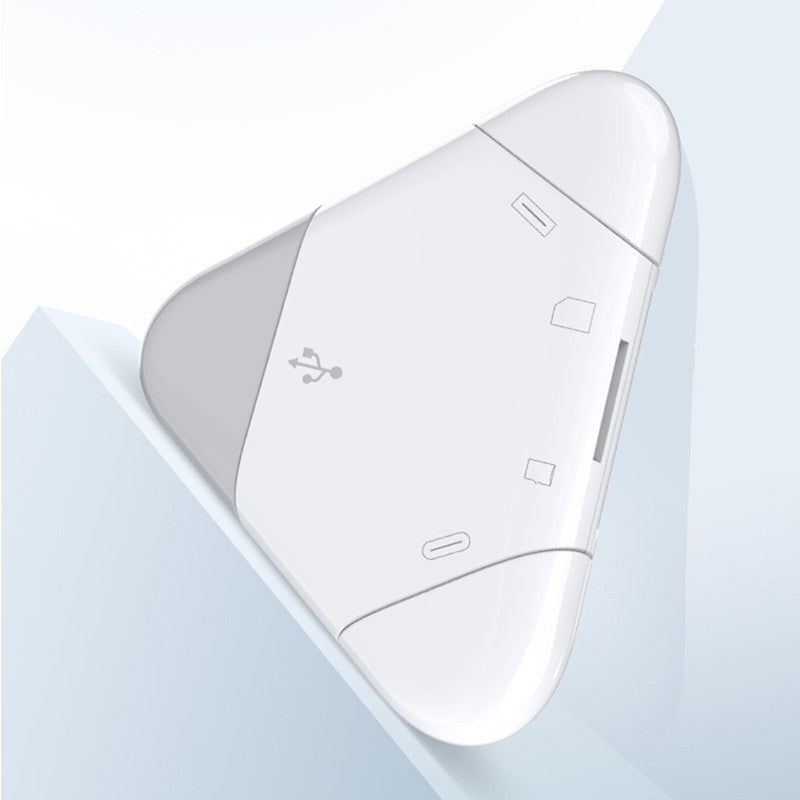 3-in-1 SD/TF Card Reader with USB, Type-C & Lightning Connectors, for SD & TF Cards