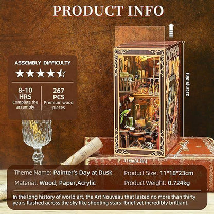 Painter's Day at Dusk DIY Book Nook Kit | Art Nouveau Inspired