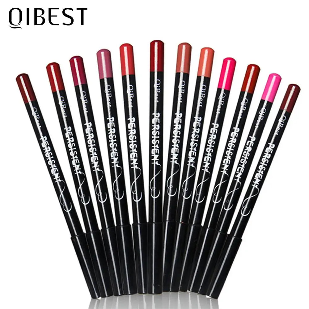 12PCs Pencil Waterproof Matte Lip Liners Set