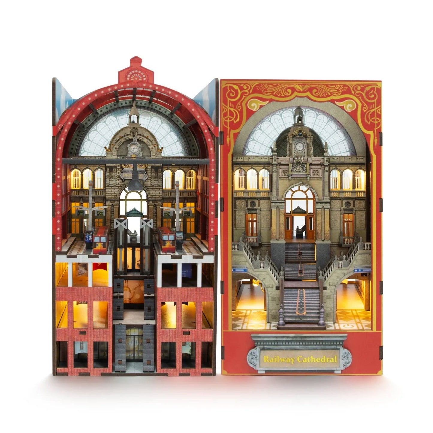Railway Cathedral | DIY Book Nook Kit | Bookend in Double Scenes