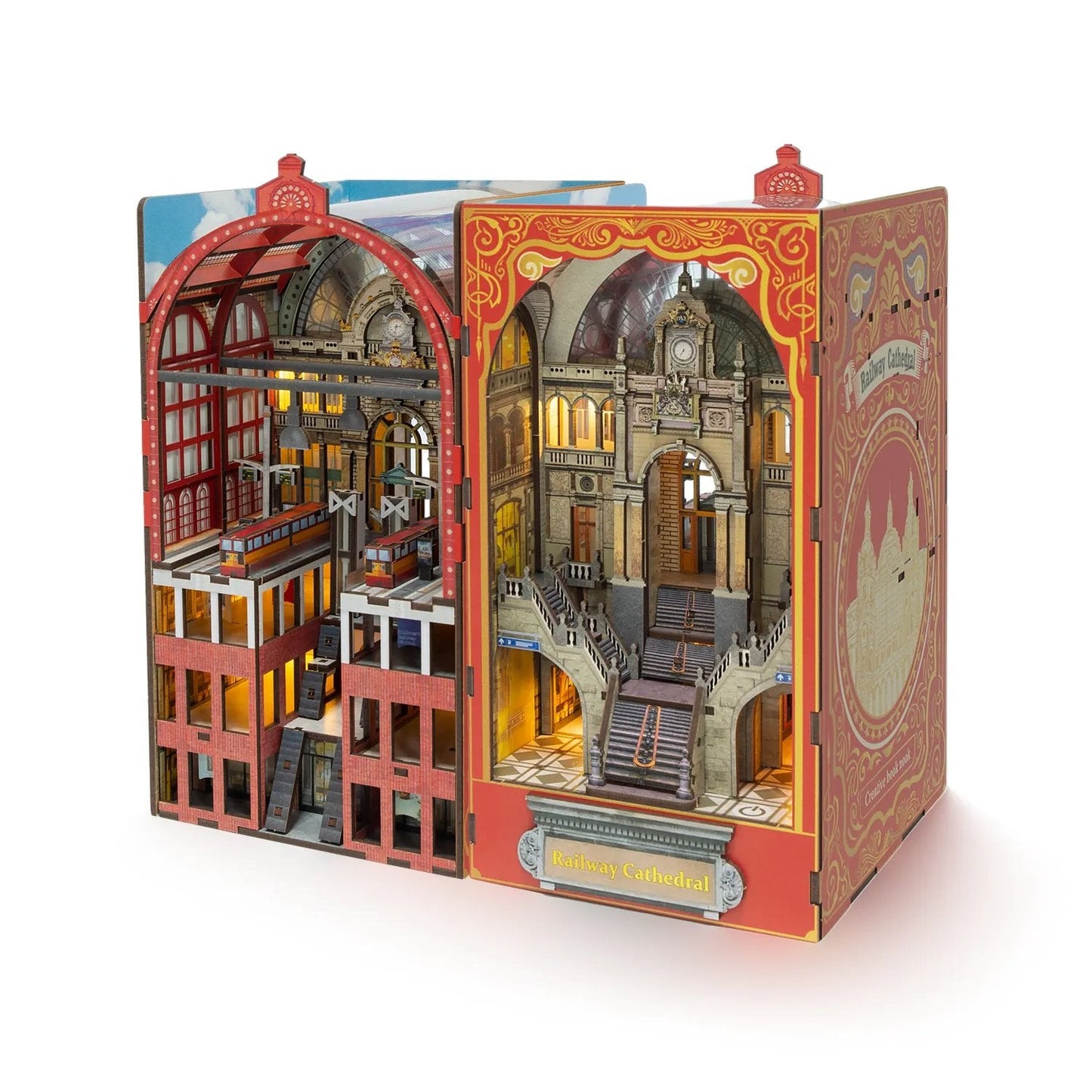 Railway Cathedral | DIY Book Nook Kit | Bookend in Double Scenes