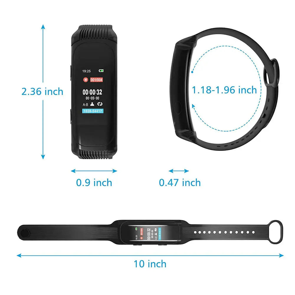 Smart Recorder Wristband OLED Screen Audio Recording MP3 Player