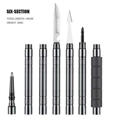 Portable Retractable Self-defense Stick, with One-touch Operation, Automatic Spring, Window Breaker and Silicone Grip