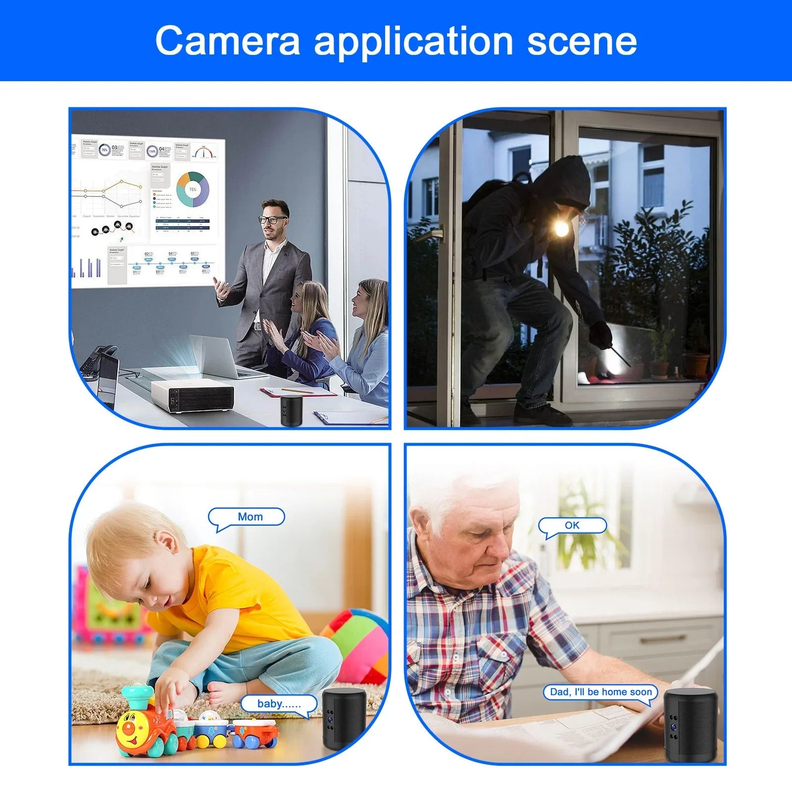 1080P Wireless Mini IP Camera Two Way Night Vision Audio Bluetooth Speaker