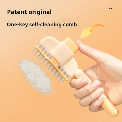 Pet Grooming Comb - Knot Remover & Self-Cleaning Brush for Cats & Dogs