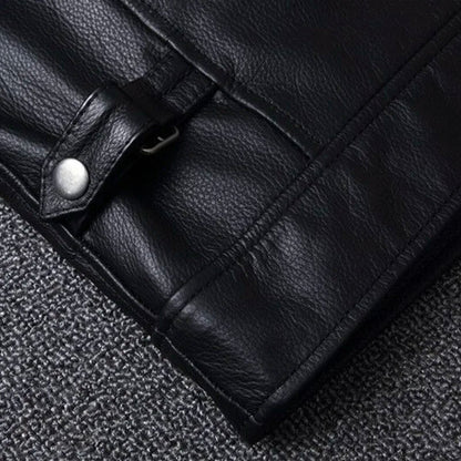 Black Genuine Cowhide Leather Jacket