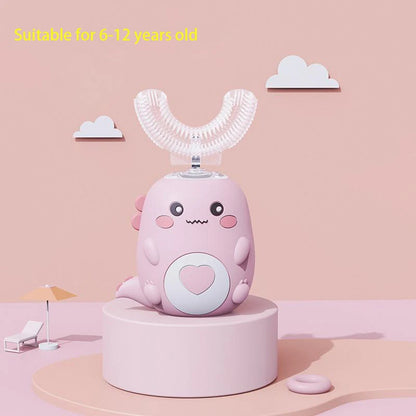 Kids U-Shaped Electric Toothbrush – 360° Smart Sonic Cartoon Brush Silicone