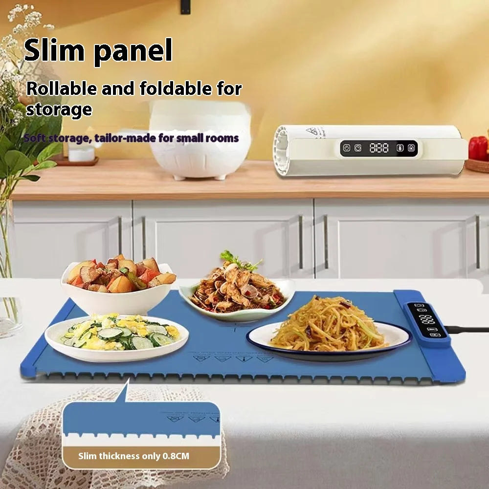 Electric Food Warming Tray - Foldable Heating Tray with Temp Control