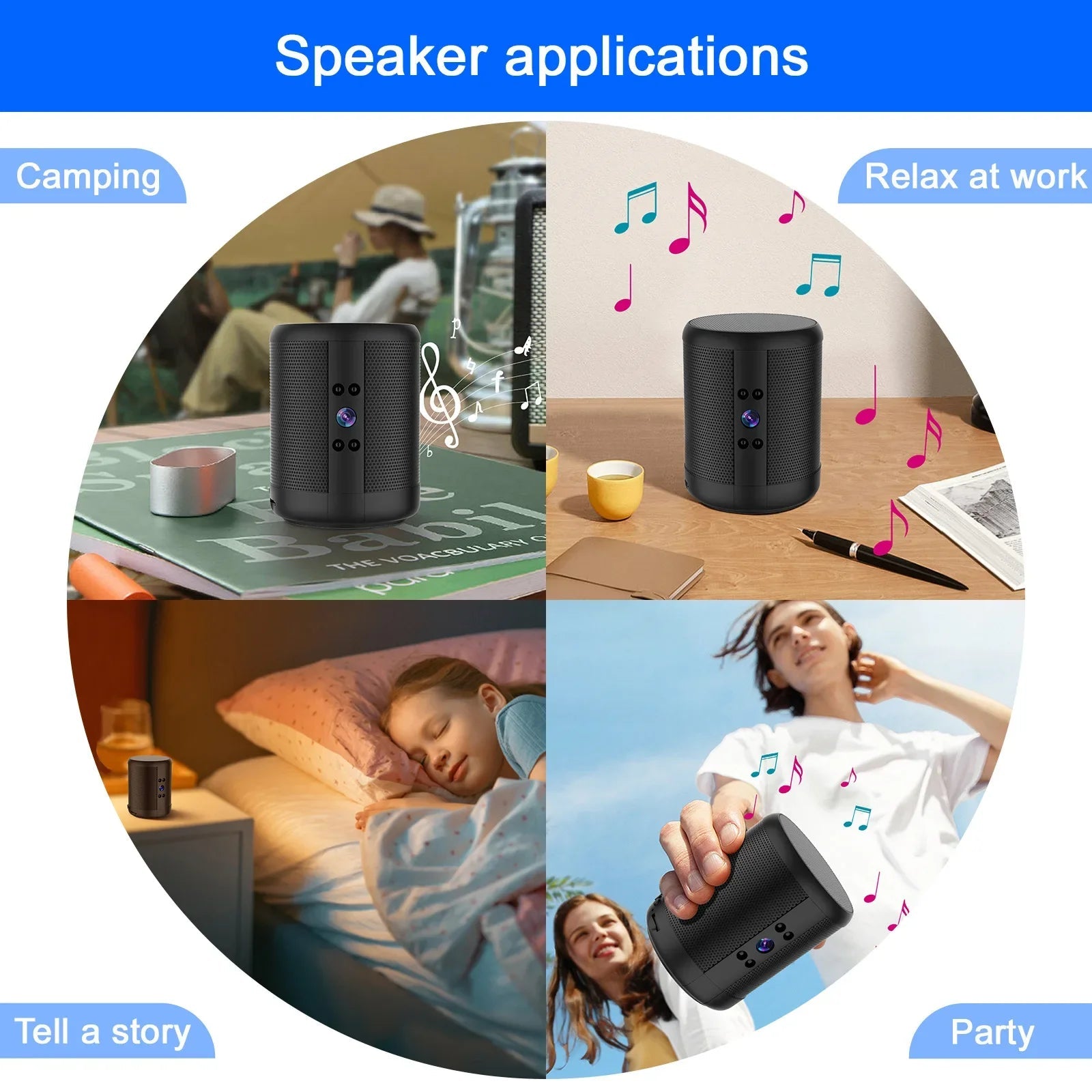 1080P Wireless Mini IP Camera Two Way Night Vision Audio Bluetooth Speaker